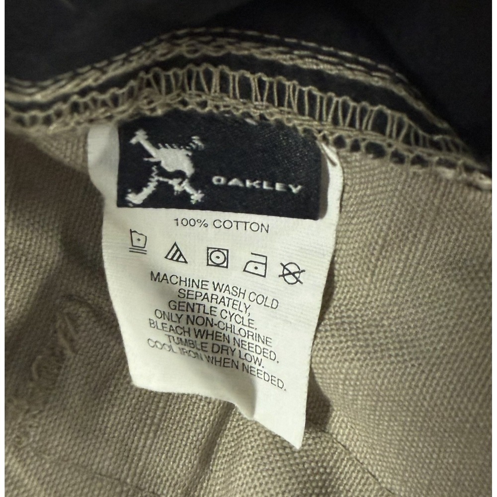 OAKLEY Shorts Mens 38 Khaki Fingerprint 2.8 Loose Fit Y2K Skate Golf 2006 NEW - Picture 7 of 13
